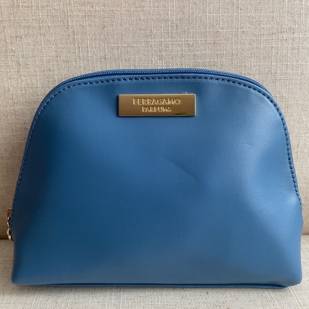 Salvatore Ferragamo Blue Toiletries Bag NWOT
